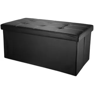 Intirilife Sitzwürfel Faltbar Kunstleder 78 x 38 x 38 cm Schwarz/Rot