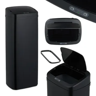 Relaxdays Sensor-Mülleimer 50 l Schwarz