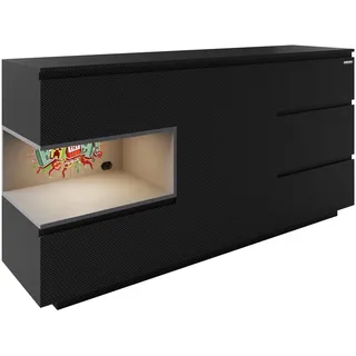 Phoenix Minecraft Sideboard 160 x 80 x 40 cm Schwarz