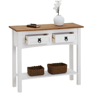 CARO-Möbel Campo Konsolentisch 88x73x32 cm Weiß/Braun