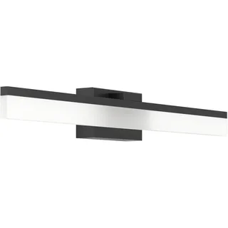 EGLO LED Wandleuchte Palmital, minimalistische Bad-Spiegellampe, Wandlampe aus schwarzem Metall und satiniertem Kunststoff, Lampe für Badezimmer und Flur, warmweiß, IP44