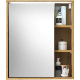 Mid.you Spiegelschrank , Eiche Wotan , Holzwerkstoff , 3 Fächer , 60x70x20 cm , Badezimmer, Badmöbelsets & Badmöbelserien, Badmöbelserien
