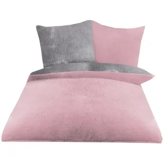 Gözze Wendebettwäsche Superflausch Rosa 135 x 200 cm + 80 x 80 cm