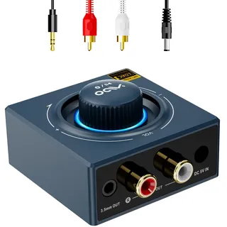 YMOO B06T3 LDAC Bluetooth Empfänger für Stereoanlage, Aptx Bluetooth Adapter HiFi Geringe Latenz(<40ms) Chinch RCA und 3,5 mm, Musikübertragung vom Handy/Tablet/Laptop/MacBook