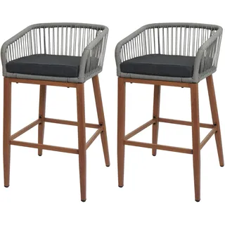 MCW Barhocker O22 2er-Set  Hellgrau/Dunkelgrau