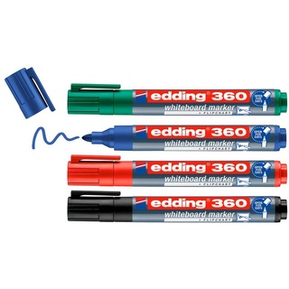 edding 360 Whiteboard-Marker farbsortiert 1,5 - 3,0 mm, 4 St.