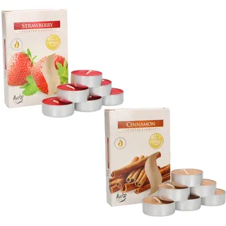 KOTARBAU® 12er Pack Duftkerzen Teelichter Strawberry Cinnamon Duftteelichter Brenndauer 4 Stunden