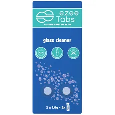 EzeeTabs Glasreiniger – Reinigungstabs für ein mikroplastikfreies, biologisch abbaubares und veganes Putzmittel – 2 x Reiniger für streifenfreien Glanz