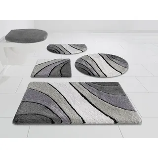 Badematte OTTO HOME "Josie, Badvorleger, Badezimmer Teppich" Gr. 3, grau (anthrazit), H:20mm, Polyester, Badematten, Badematte, Badteppich, Badematten, rechteckig, rund & als 3-tlg. Set erhältlich, Topseller