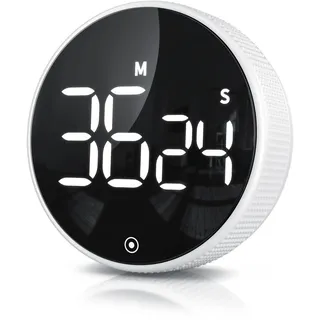 CSL - Küchentimer Eieruhr digital magnetisch – großes LED Display – Kurzzeitimer – Countdown und Countup – Küchenuhr mit Restzeitanzeige – Alarmton einstellbar 70/85 db(A) - weiß