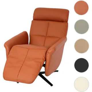 Mendler Relaxsessel HWC-L10, Design Fernsehsessel TV-Sessel Liegesessel, Liegefunktion drehbar, Voll-Leder ~