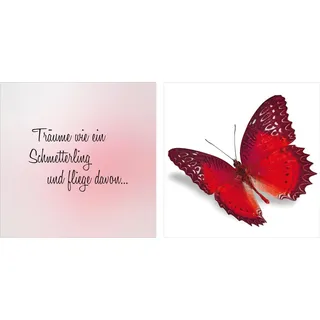 Queence Leinwandbild »flieg davon« bunt (farbe bild(er): bunt), B:80cm H:40cm T:2cm, Canvas, Holzrahmen, Bilder, Leinwandbild, Premium-Leinwandstoff, Handarbeit aus Deutschland, Spruch, 2er Set,