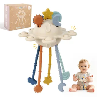 TYRY.HU Baby Montessori Spielzeug Silikon, Activity Greifspielzeug,Sensorisches Spielzeuge,Interaktives Stressabbau und Sensorisches Lernspielzeug,Frühförderungsspielzeug,Reisespielzeug 18 Monate