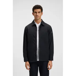 Langarmhemd BOSS ORANGE "Locky", Herren, Gr. 3XL, N-Gr, blau (dunkelblau404), Web, Obermaterial: 100% Polyamid. Futter: 100% Polyester. Wattierung: 100% Polyester, unifarben, oversize hüftbedeckend, Rundhals, 1-Knopf-Manschette mit Schlitz, Hemden Langarmhemd, leicht wattiert, oversize fit