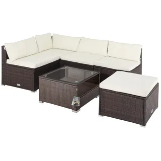 CASARIA Lounge Set 5-tlg. Braun/Creme