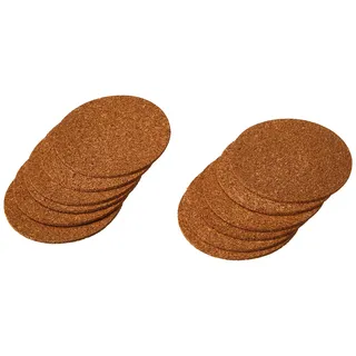 mikken 12 dünne Korkuntersetzer/Glasuntersetzer aus Kork Durchmesser 9,5cm