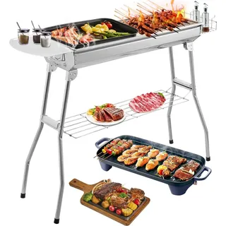 Holzkohlegrill, faltbares Design, langlebiger Edelstahl, Herd