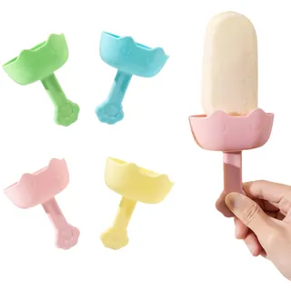 Goiern Tropffreier EIS am Stiel-Halter, 4 Stück Wiederverwendbare Eishalterung, Popsicle Holder für EIS am Stiel
