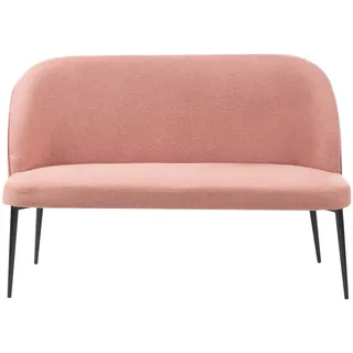 Beliani 2-Sitzer-Küchensofa rosa Osby , Pink, Schwarz , Textil , 130x85x49 cm , Wohnzimmer, Sofas & Couches, Sofas, 2-Sitzer Sofas
