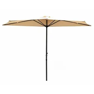 Megashopitalia Sonnenschirm zur Wandmontage, Halbmond, rund, Aluminium, für den Außenbereich, 270 x 135 x 250 cm, Beige, beige, Extra-Large, Garten