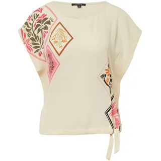 Comma Fledermausshirt mit floralem Muster und Fledermaus-Ärmeln, lila