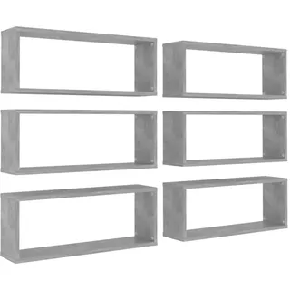 vidaXL Würfelregale 6 STK. Betongrau 60x15x23 cm Holzwerkstoff