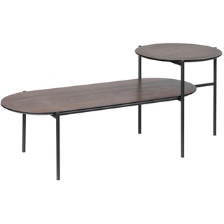 Mid.you Couchtisch , Schwarz, Eiche dunkel , Metall, Holzwerkstoff , oval , rund , 45x48x118 cm , einfacher Aufbau , Wohnzimmer, Wohnzimmertische, Couchtische, Couchtische rund