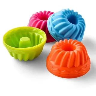12 x Gugelhupfform Silikon Mini Backform Wiederverwendbare Muffinförmchen für Kuchen Dessert Schokolade Pudding Gelee