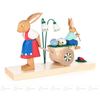 Ostern & Frühjahr Osterkarren BxHxT 17 cmx12 cmx5,5 cm NEU Erzgebirge Osterhase