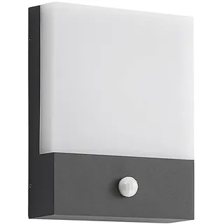 Lindby LED Wandleuchte außen Vanira mit Bewegungsmelder (spritzwassergeschützt (Modern) in Schwarz aus Aluminium (1 flammig,) - Wandlampe für Außenwand/Hauswand Haus Terrasse und Balkon