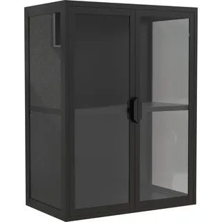 VCM Wandvitrine Hängevitrine Glas Flokas M Schwarz