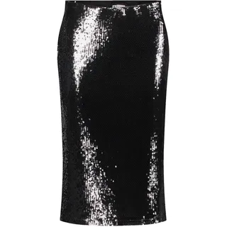 Midirock VERA MONT "Pailletten-Rock mit elastischem Bund", Damen, Gr. 38, schwarz, Einsatz: 95% Polyester PES. 5% Elasthan EL., Röcke Midirock
