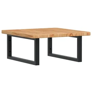 vidaXL Waschtischplatte mit Halterung Stahl und Massivholz Eiche - Braun