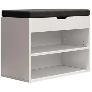 Vicco Schuhbank Titus Weiß 60 x 45 cm mit Auflage , Holzwerkstoff , Rechteckig , 60x45x30 cm , Garderobe, Garderobenbänke, Schuhbänke