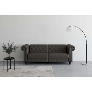 dorel home »Felix, Schlafsofa 236 cm, (Liegefläche 108x190cm), Rückenlehne«, 3-fach verstellbar, Velours, Kunstleder, Luxus-Microfaser Vintage