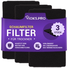 Vioks.pro 3x Trockner Filter 240x155mm Ersatz für Beko 2964840200, Beko Filter Trockner Beko Wärmepumpentrockner Filter, Beko DH8534GX0 Filter