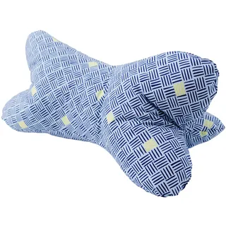 POWER INN Leseknochen groß ca. 44x23cm | Nackenkissen als Buchstütze und Lesekissen | 60° waschbar aus hochwertigem Designer-Druckstoff 100% Baumwolle (Baumwolle, Dunkelblau - #2)
