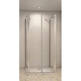 Acezanble Duschkabine 80x80x80cm U-FORM Duschabtrennung U-Kabine Dusche Duschtür Doppel Nano Glas
