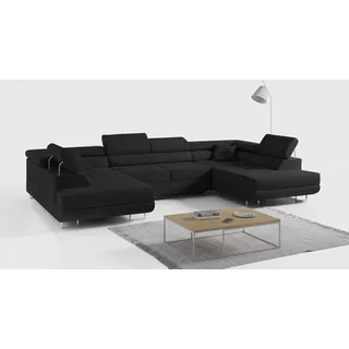 MKS WOHNLANDSCHAFT GUSTAW U Schwarz Velvet