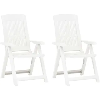 vidaXL Verstellbare Gartenstühle Klappstuhl 61,9 x 92 x 25,9 cm weiß 2 St.