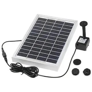 Solar Springbrunnen Wasserpumpe Set - Teich Tauchpumpe - 5 W Solarpanel - Fördermenge 170 l/h - Metallgehäuse - Für Gartenbrunnen und Teichbelüftung