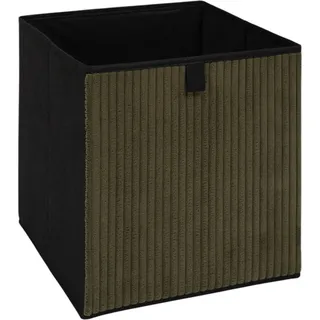 HowHomely | Regalbox - Aufbewahrungsbox - 30x30x30 cm - schwarz grün - Klappbox - Grün, Schwarz