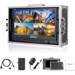 SEETEC ATEM156-CO 15,6 Zoll 1920 x 1080 Full HD Live Streaming Tragbarer Broadcast Direction Monitor mit 4 HDMI-Ausgangseingängen für Atem Mini Video Switcher Mixer