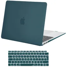 MOSISO Hülle Kompatibel mit MacBook Air 13 Zoll 2022 2021 2020 2019 2018 A2337 M1 A2179 A1932 Retina Display mit Touch ID, Plastik Schutzhülle Hartschale Case & Tastaturschutz, Deep Teal