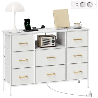 Homcom Schubladenkommode 30 x 76 x 110 cm Cremeweiß