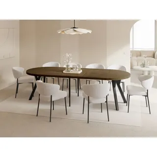 WFL GROUP Esstisch Ø 100 cm braun