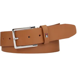 Ledergürtel TOMMY HILFIGER "Oliver", Herren, Gr. 120, braun (cognac), Leder, unifarben, Gürtel Ledergürtel, mit Kontrast-Schnalle und Logoschlaufe