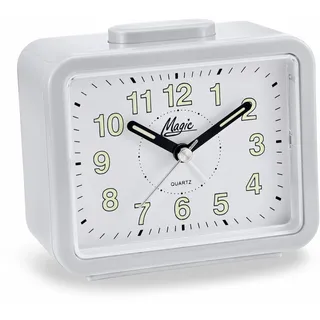 Atlanta Glockenwecker lauter Klingel Alarm Licht Quarz - 2195/0 (Weiß)