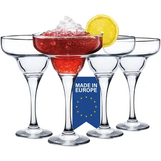 Crystalia Luxury Margarita Gläser 4er Set Margarita Cocktailgläser 300ml 100% BLEIFREI Spülmaschinenfest, Magaritagläser, Koktel Gläser, Margarita Glas, Margarita Trinkgläser für Gefrorene Getränke