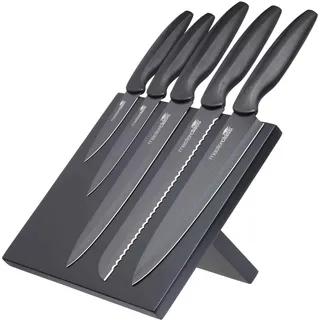 MasterClass Messerblock Agudo mit 5 Messern, schwarz magnetisch - Schwarz